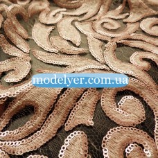 Ткань Сетка с вышивкой и пайетками